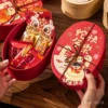 ❮全套附卡紙10張/吊牌25入及綁帶❯ 蛇年可愛喜慶糖果伴手禮物盒：圖片 3